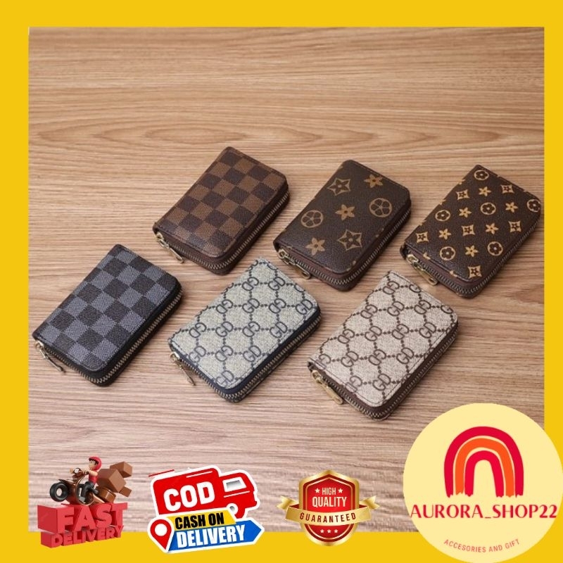 [COD] DOMPET KARTU FASHION ALA KOREA PREMIUM IMPORT BAHAN PU MOTIF KOTAK KOTAK BUNGA DOMPET ATM