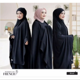 MUKENAH FRENCH KHIMAR 3 IN 1 CRINCLE AIRFLOW