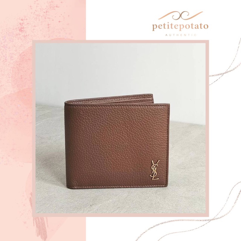 DOMPET BRANDED PRIA SAINT LAURENT MONOGRAM GRAINED BIFOLD WALLET