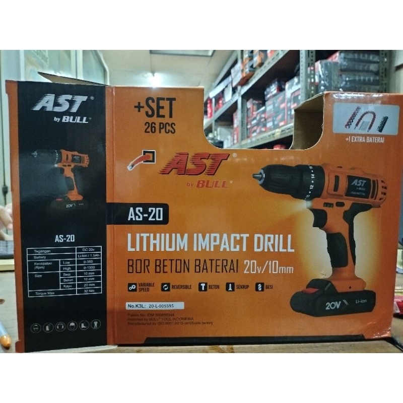 Mesin Bor Batre 20Volt Mesin Bor Beton Tembok AS 20 Volt Mesin Bor Cordless