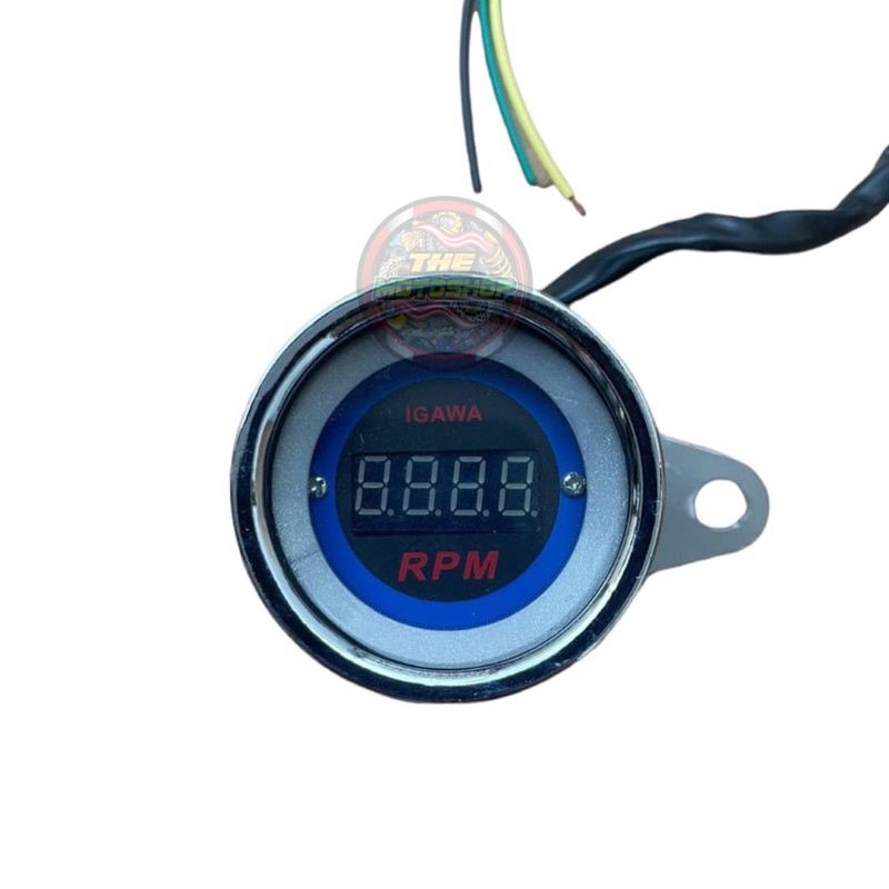 sepedometer, sepedo meter RPM LED bulat indikator pengukur RPM motor mobil universal