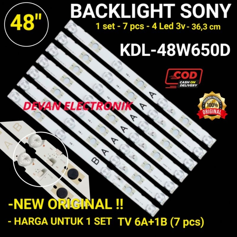 BACKLIGHT TV LED SONY 48 IN KDL-48W650D LAMPU LED TV SONY 48W650D BACKLIGHT TV SONY 48 IN