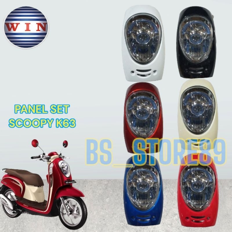 PANEL DEPAN COVER LAMPU DEPAN SCOOPY FI LAMA 2013 2014 2015 2016 | PANEL SET REFLEKTOR SCOOPY FI K16 2013-2016 | TAMENG LAMPU DEPAN SCOOPY FI LAMA | MERK WIN