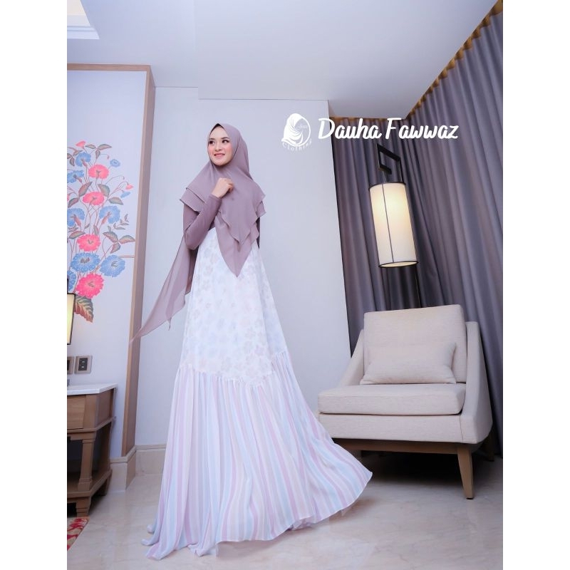 DAUHA FAWWAZ SET KHIMAR GAMIS CAILY DRESS SYARI BY JOZA CLOTHING