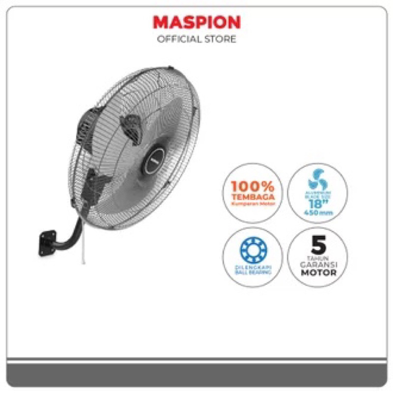 Maspion MSP PW-455 W Power Wall Fan / Kipas Angin Dinding 18 Inch / 45cm PW 455 / PW455