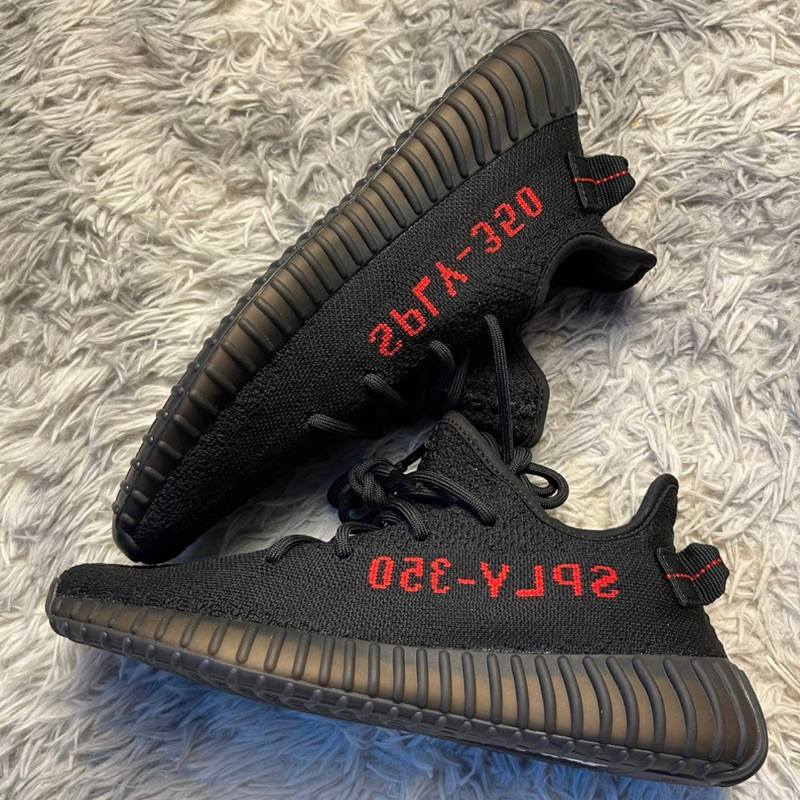 Adidas Yeezy Boost 350 V2 Bred Black Red 100% Authentic