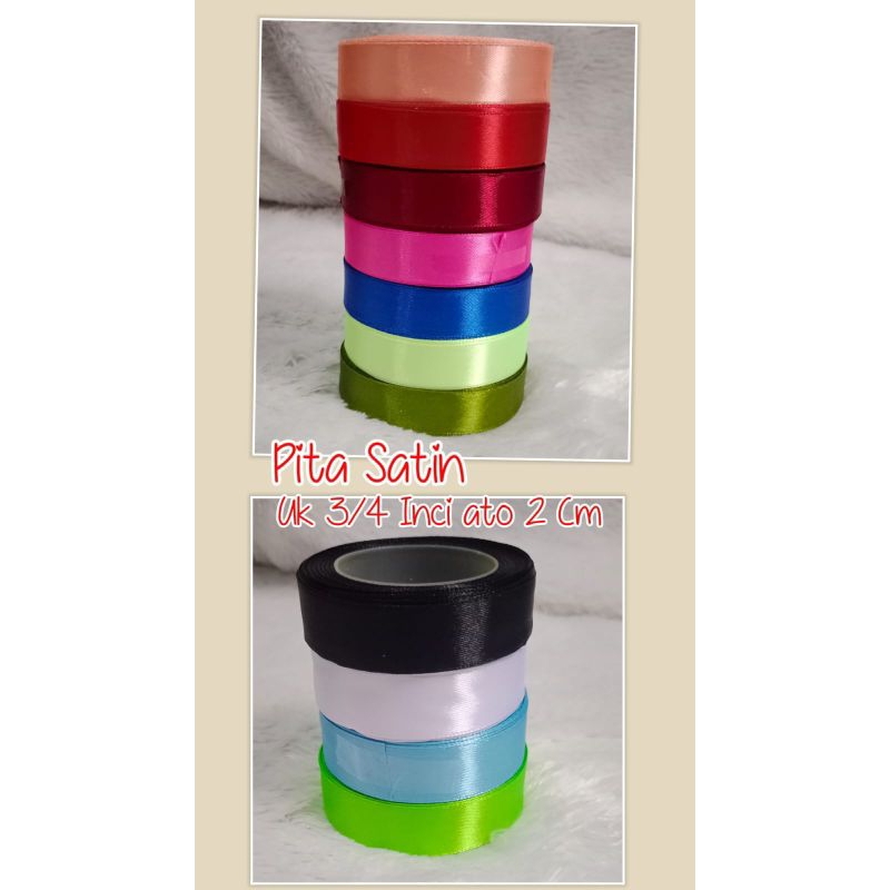 

Pita satin lebar 2 cm 3/4 inch meteran
