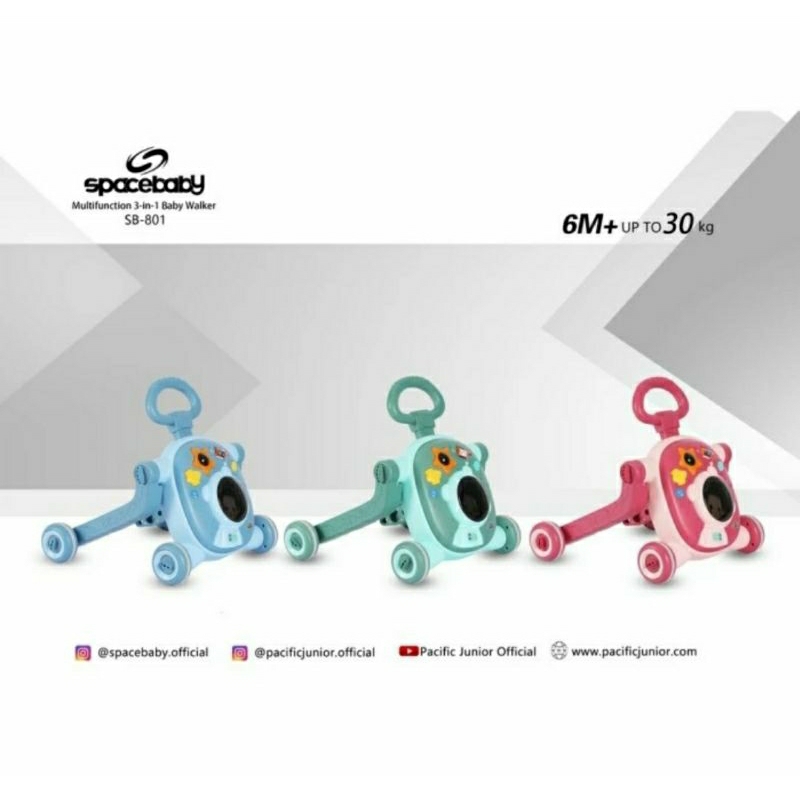 PUSH WALKER SPACE BABY 3 IN 1 RIDE ON, SCOOTER, WALKER