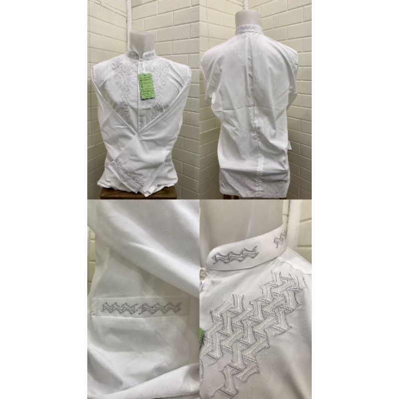 Baju Koko Almia Lengan Panjang Pria Dewasa Koko PUTIH TULANG Baju Koko Bordir Al Mia MT