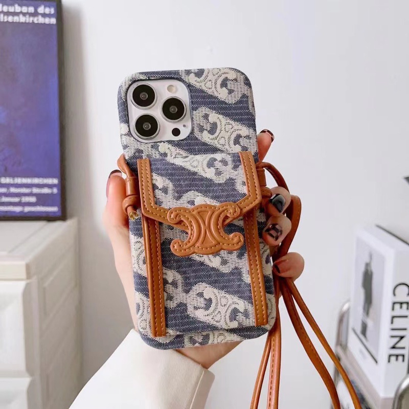 Celinee Lanyard Case Iphone 14 Pro Max 13 12 Pro 11 13Pro 14Pro 12Pro 14 Plus 14Plus 14Pro Include TALI  Leather Casing