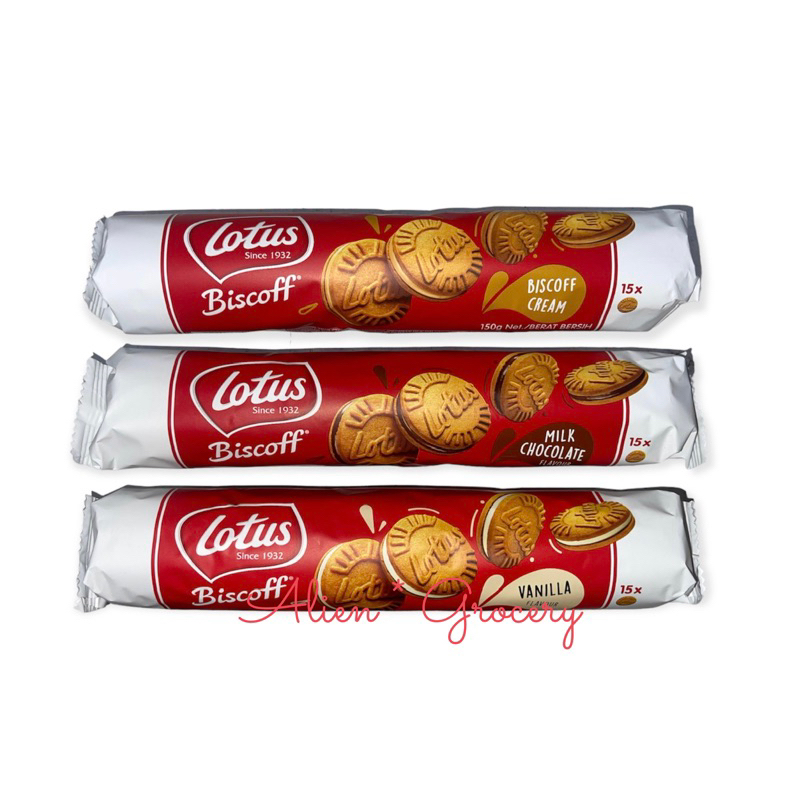 BARU!!! LOTUS Biscoff Roll Biscuit Cookies Vanilla Milk Chocolate Biscoff Cream 150gr