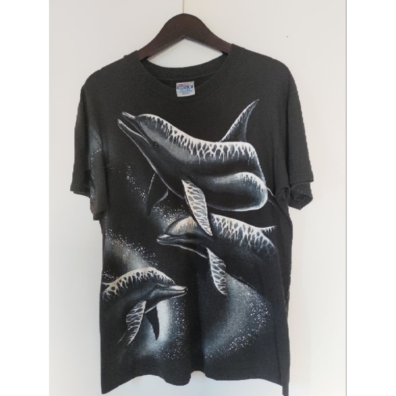 Kaos Art Animal Second Vintage Sea World Tee Shirt Dolphins AOP
