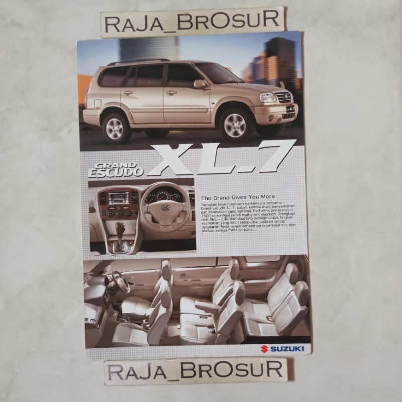 Poster brosur katalog flyer jadul lawas Suzuki Grand Escudo XL7