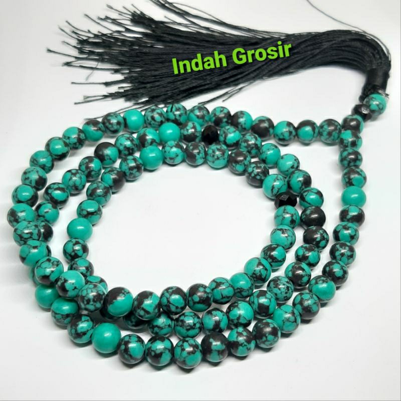 Tasbih Batu Pirus Turquoise 6mm 99butir Original