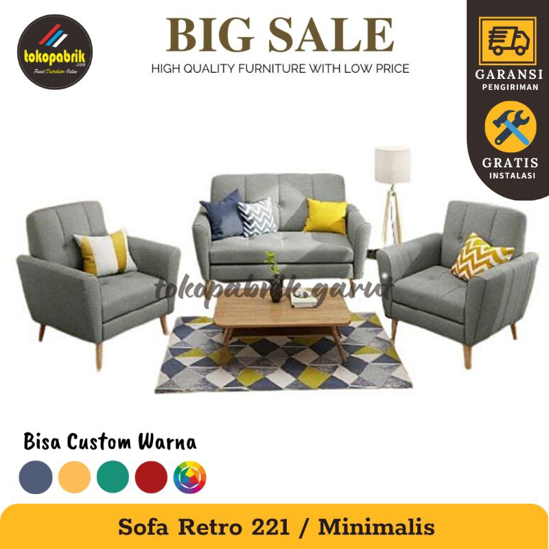 Sofa Retro 221 Minimalis Sofa Tamu Bahan Kagawa Termurah Garut Bandung Soreang