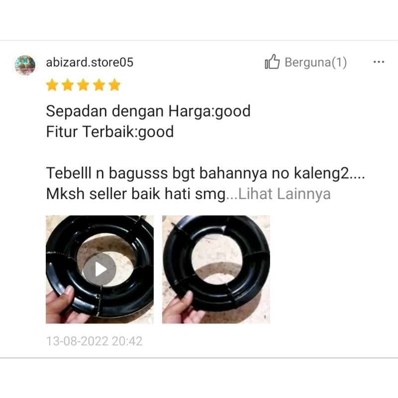 TATAKAN KOMPOR HOCK/DUDUKAN KOMPOR HOCK/TUNGKU KOMPOR HOCK MG 100 SUPER TEBAL