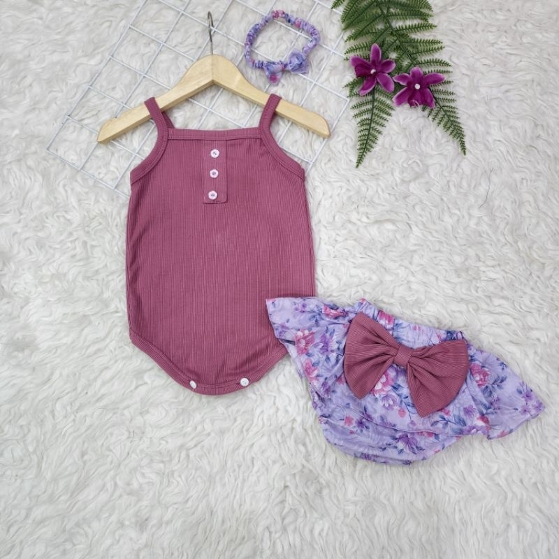 baju perempuan Set Jumper celana rok pita baby