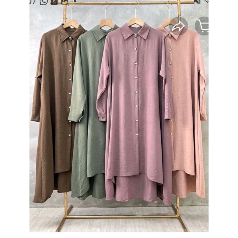 AMANDA LONGDERS TUNIK POLOS JUMBO CRINKLE AIRFLOW/ TUNIK WANITA JUMBO/TUNIIK WANITA TERBARU