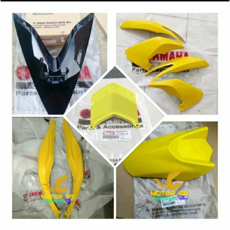 PAKET BODY HALUS FULL SET AEROX 155 KUNING ORIGINAL YAMAHA YGP