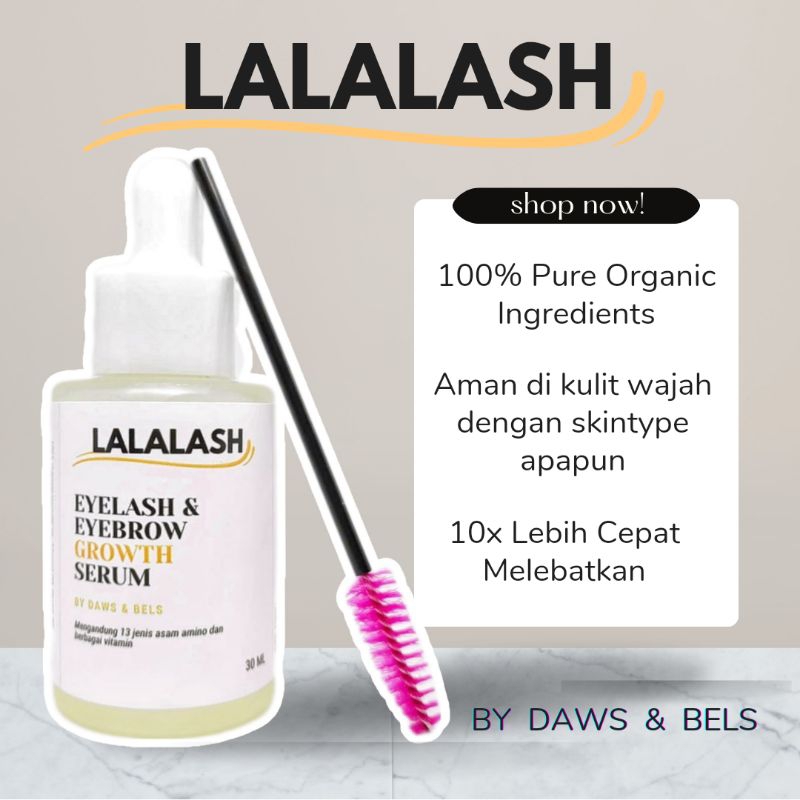 LALALASH Serum Bulu Mata dan Alis 30ML || Eyelash Serum || Eyebrow Serum || Penumbuh Bulu Mata dan A