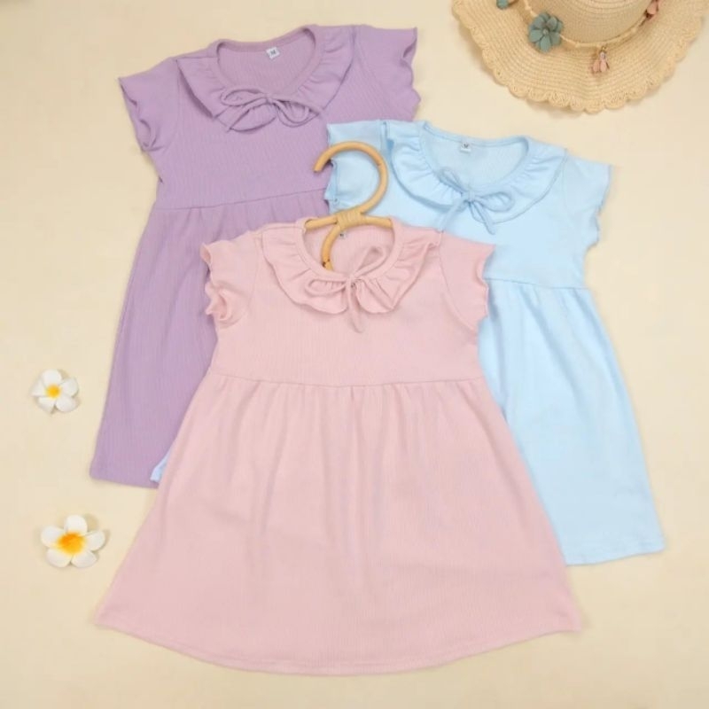 DRESS ALINA RIB KERAH CURLY(BRP556)