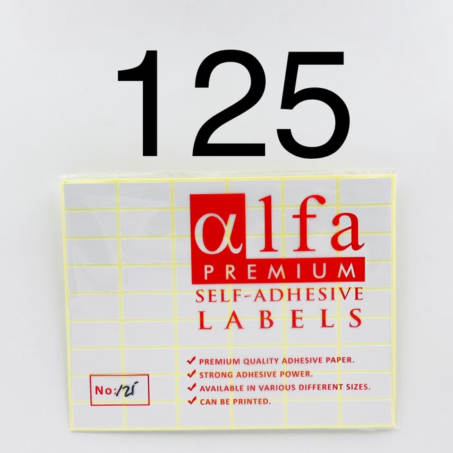 

Stiker Sticker Label Nama Undangan Harga Alfa No 125 / 16 mm x 31 mm