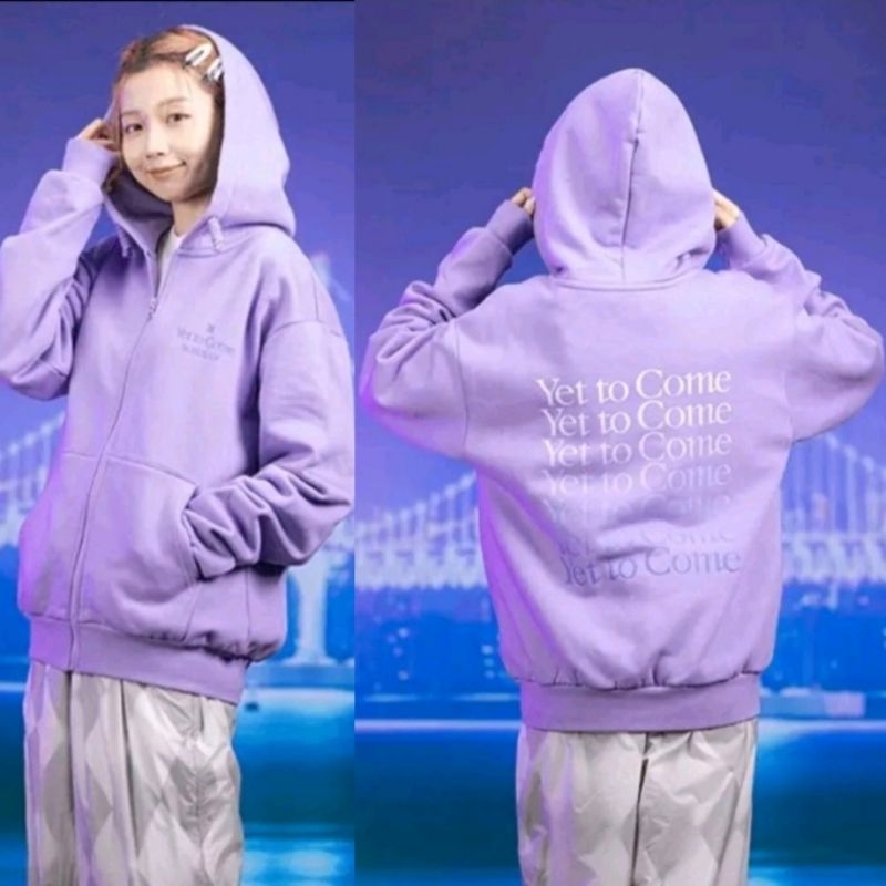 ALU • BUSAN YET TO COME PURPLE BTS JACKET HOODIE UNISEX COUPLE OVERSIZE BIGSIZE XXL LD 140