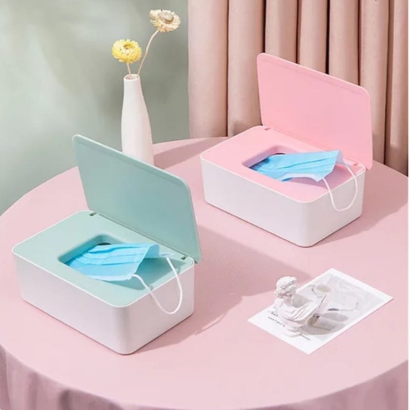 Tissue Box Penyimpanan Masker Tissue Basah Anti Debu Serbaguna