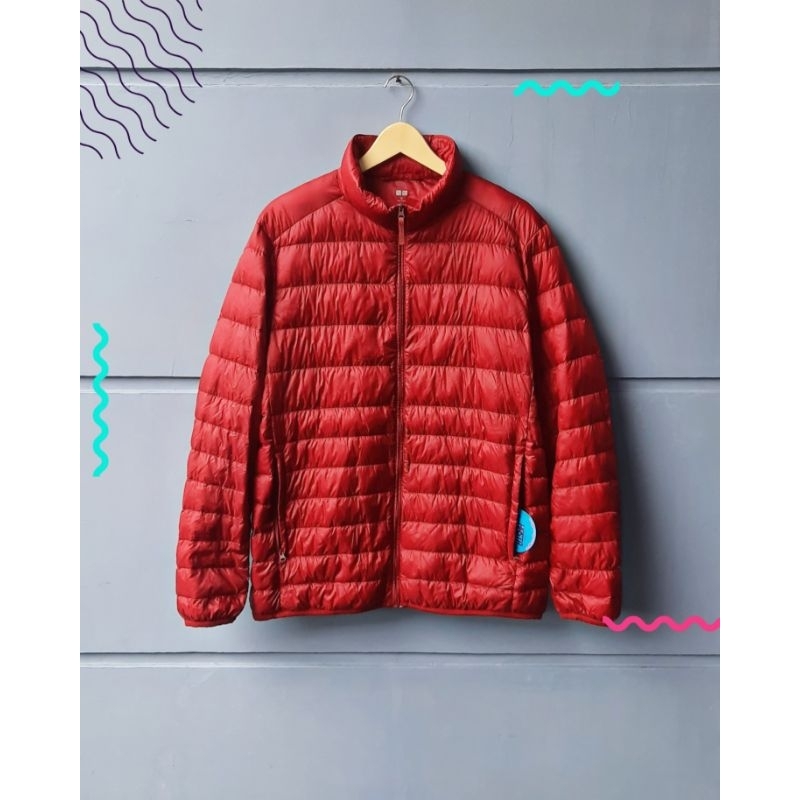 Jaket Bulu Angsa UNIQLO size L-XL Ultralight Down Bulang UL Outdoor Gunung Hiking second merah