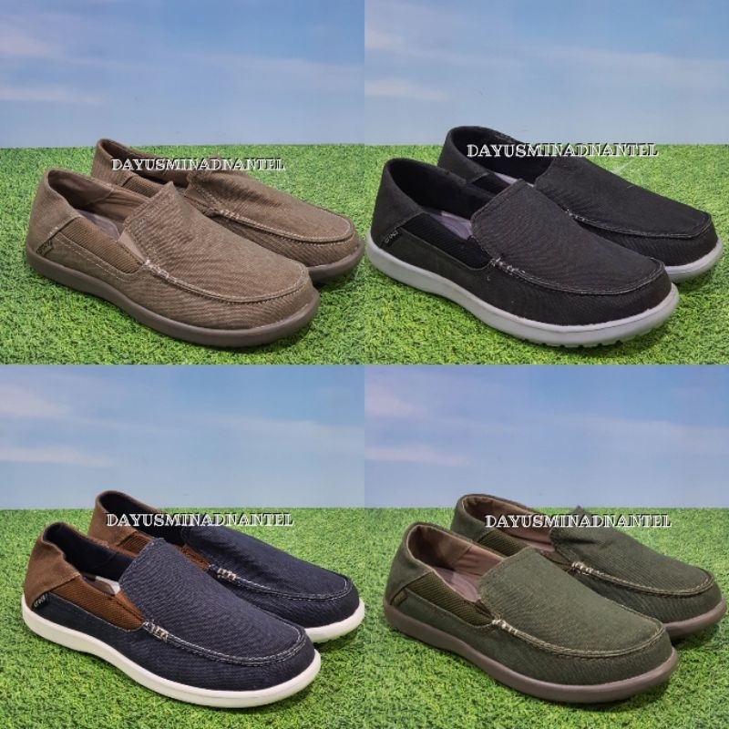 Crocs / Sepatu Crocs Pria / Crocs Santa Cruz / Sepatu Sandal Pria Crocs Santa Deluxe Slip On Pria