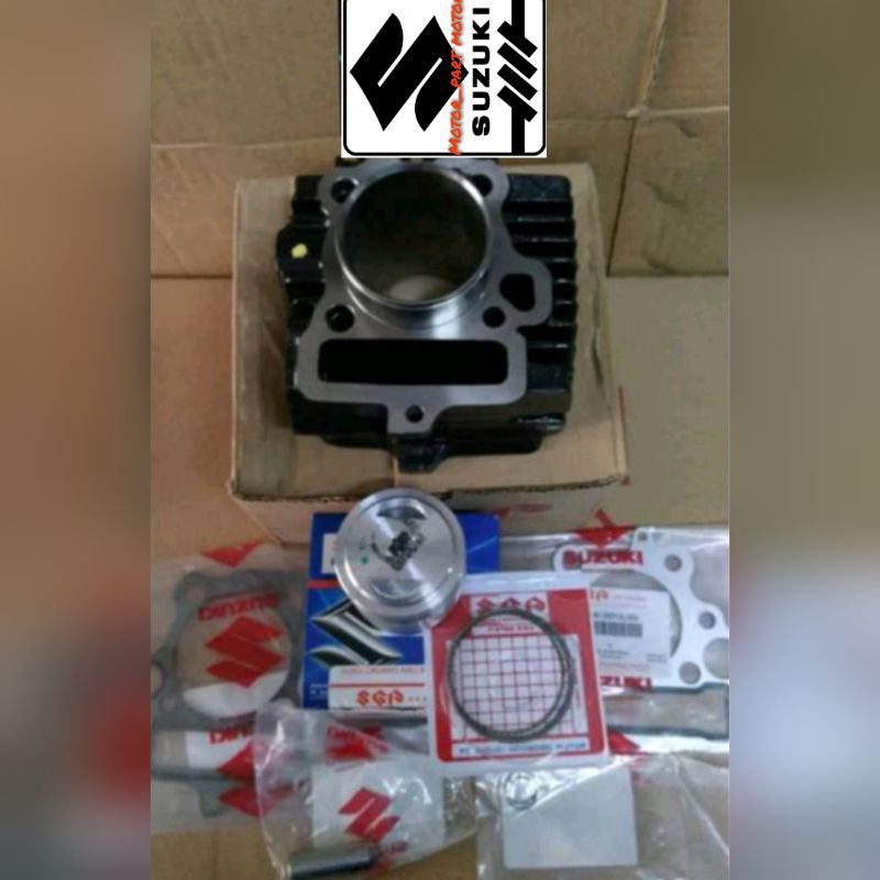 blok seher piston kit STD 1 set packing top set Suzuki Shogun 110 R new kebo ORI SGP