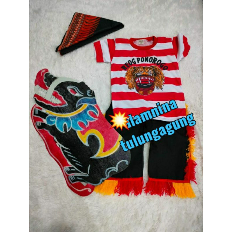 setelan kaos reog ponorogo topeng udeng jawa celeng gelang kaki kuda lumping barongan