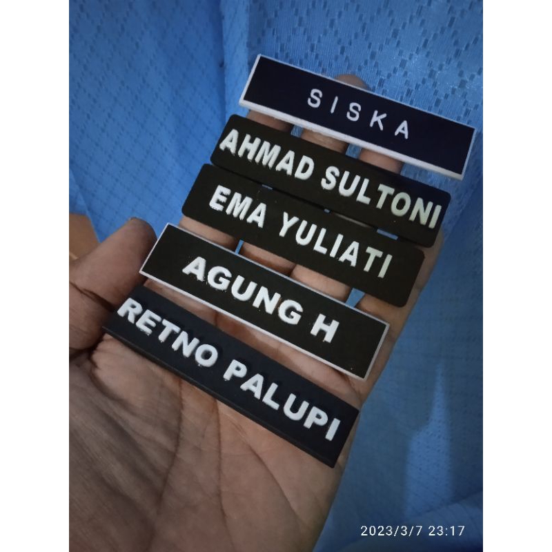 

nama timbul/name tag timbul /nama dada timbul / nama dada exclusive/