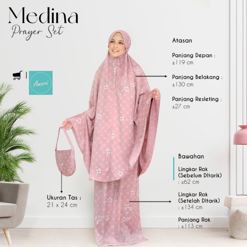 Medina prayer set / mukena motif resleting