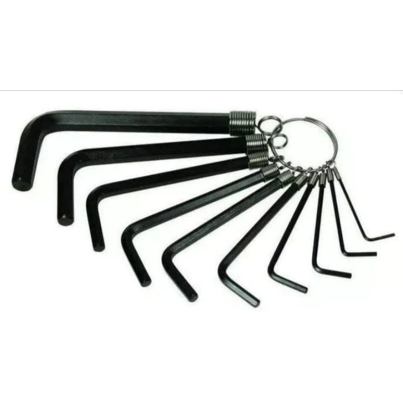 Kunci L Set Hex Key Ring Tools 10 in 1