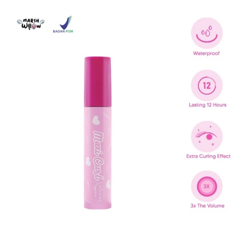 MARSHWILLOW Maxi Curl Mascara Waterproof Tahan Lama BPOM