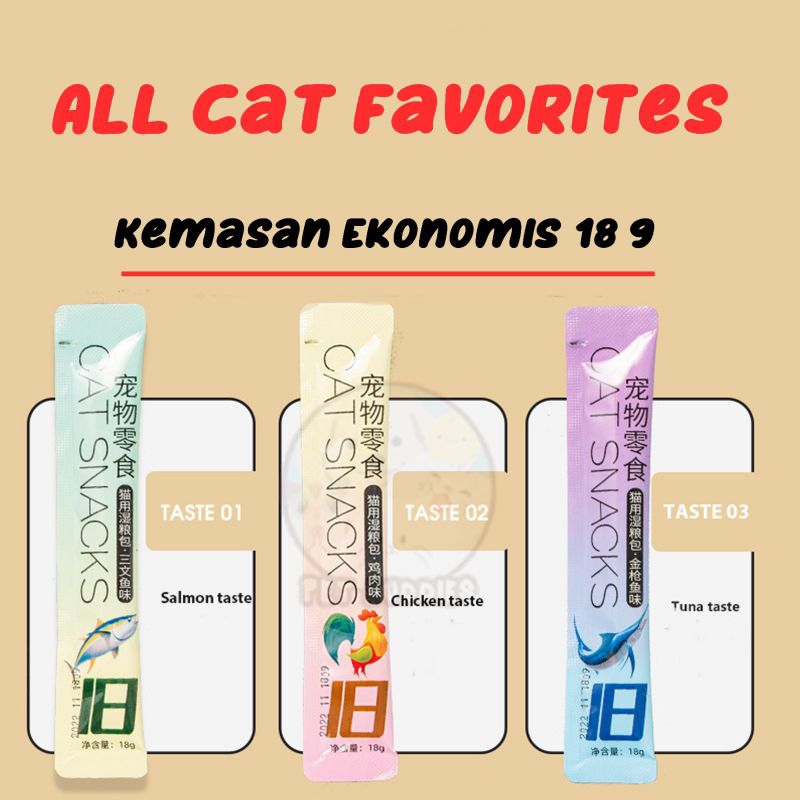 [BONUS] Tasty Pet Strip EKONOMIS 18g Large Size Termurah Cemilan Snack Makanan Kucing Wet Cat Food