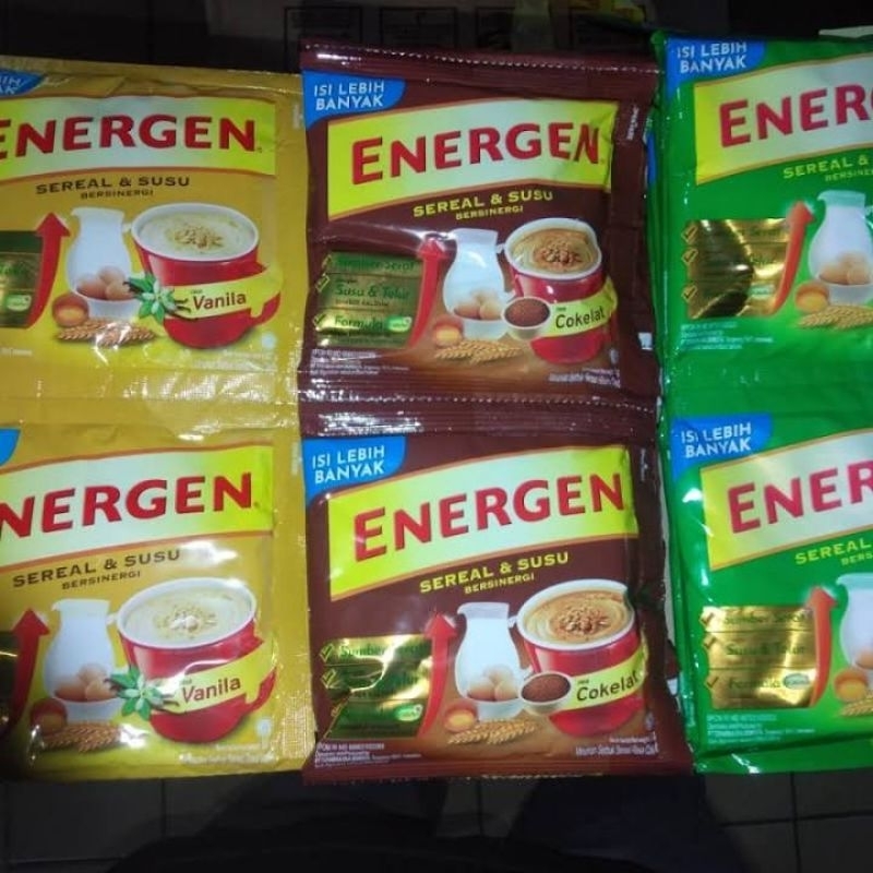 

Energen renceng isi 10 saset KACANG IJO, VANILA dan COKLAT