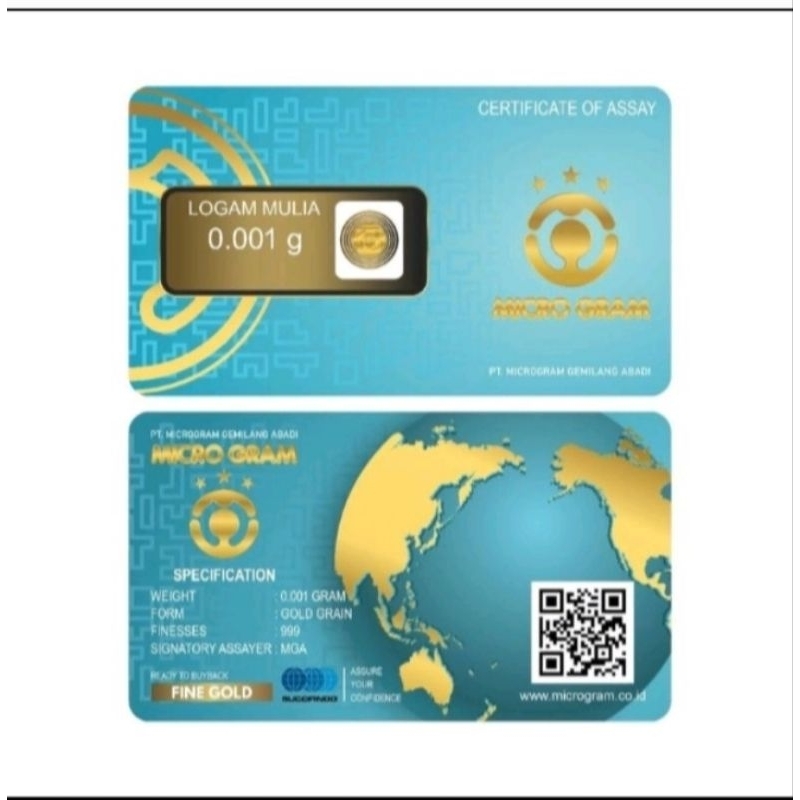 SPECIAL GIFT MicrogoldEmas Mini Babygold Baby Gold Logam Mulia 24K 0.001