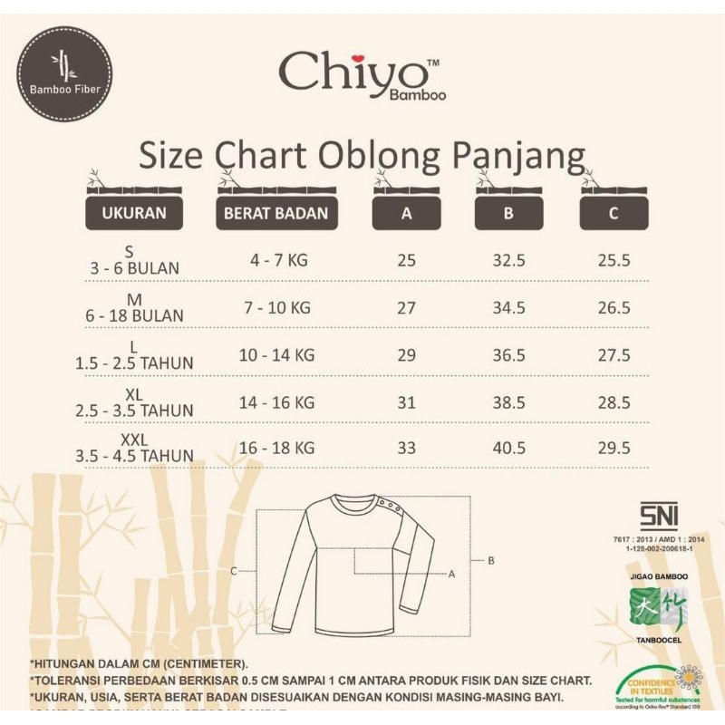 CHIYO BAMBOO Setelan PANJANG Motif PRINT