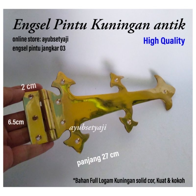 Engsel Pintu Kuningan antik jangkar 03 engsel panah Pintu Gerbang besar jumbo tebal ukir Engsel klas