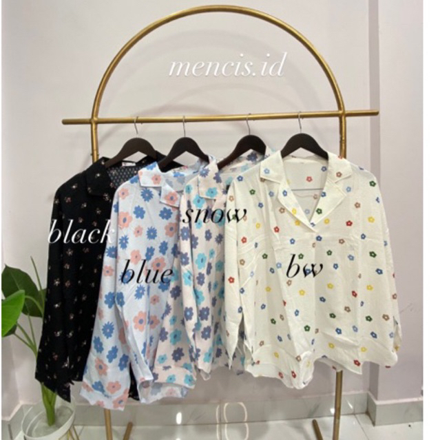 blouse korea atasan wanita bunga