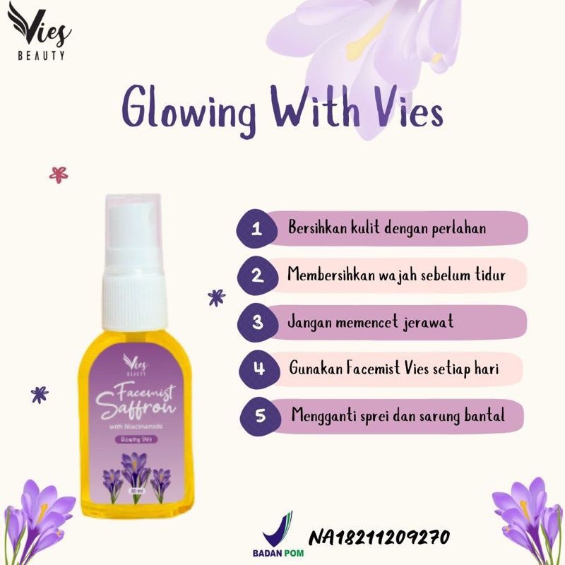 FACE MIST SAFFRON BY VIES 30ML ORIGINAL BPOM