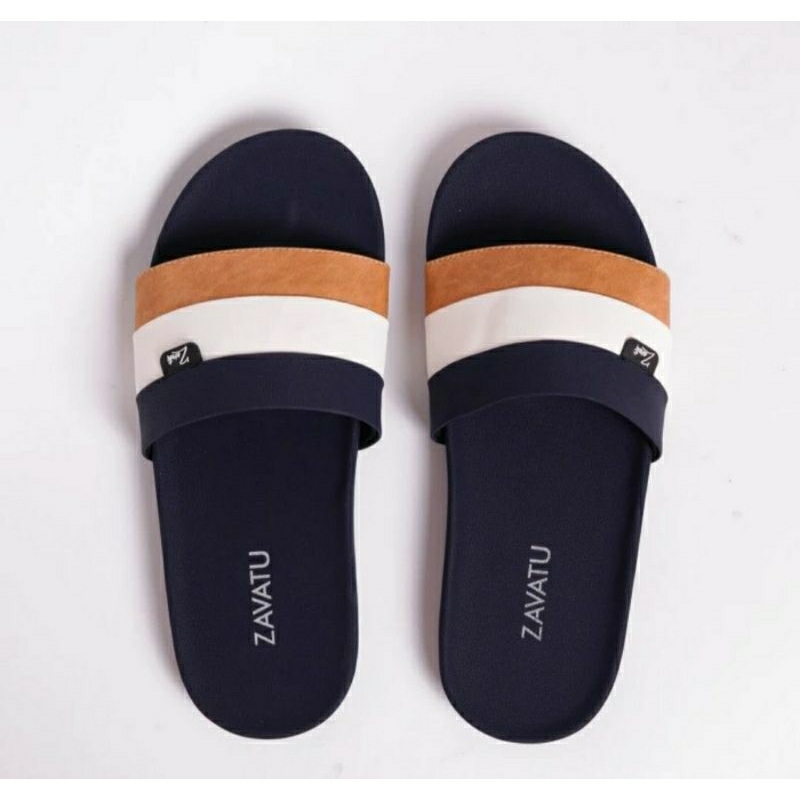 Sandal Pria Anti Slip BIG Size 44-49 Sendal Slop Casual Remaja Cowok Leather JUMBO Empuk Tane