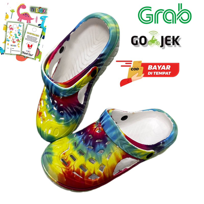 SALE !! HEMA Sandal Wanita Motif COLLORFULL/Sandal Crocs/Sandal Baim/Sandal Kodok Size 36-40