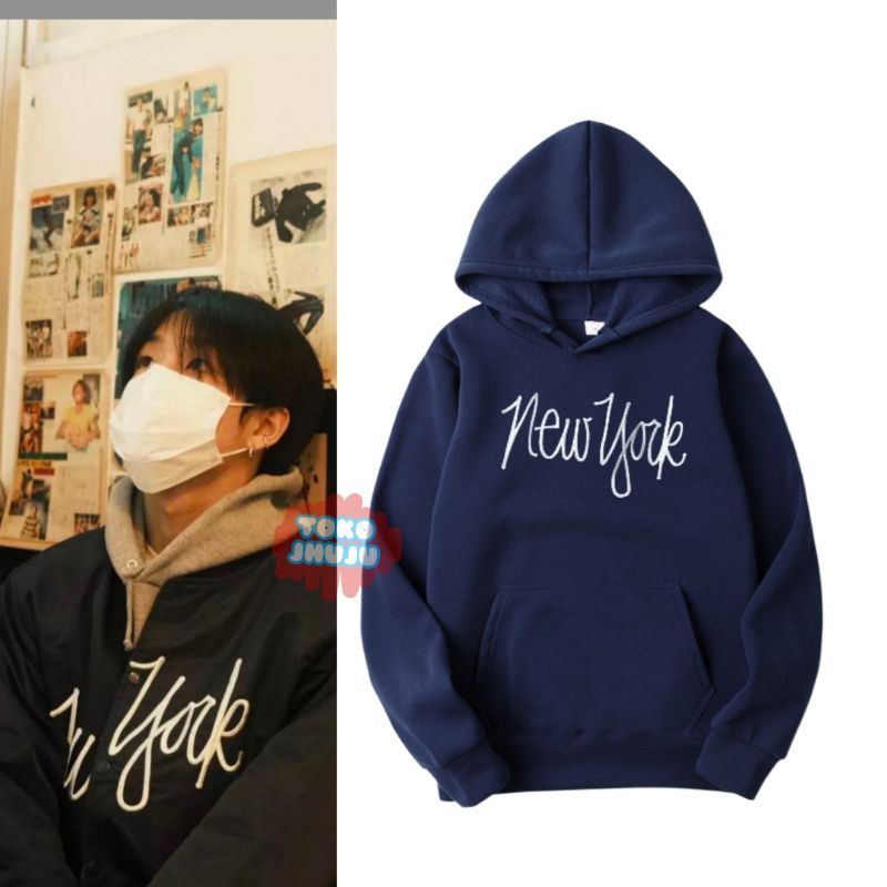 (versi) Hoodie Jumper Park Jihoon Trejo New York Tulisan Sambung