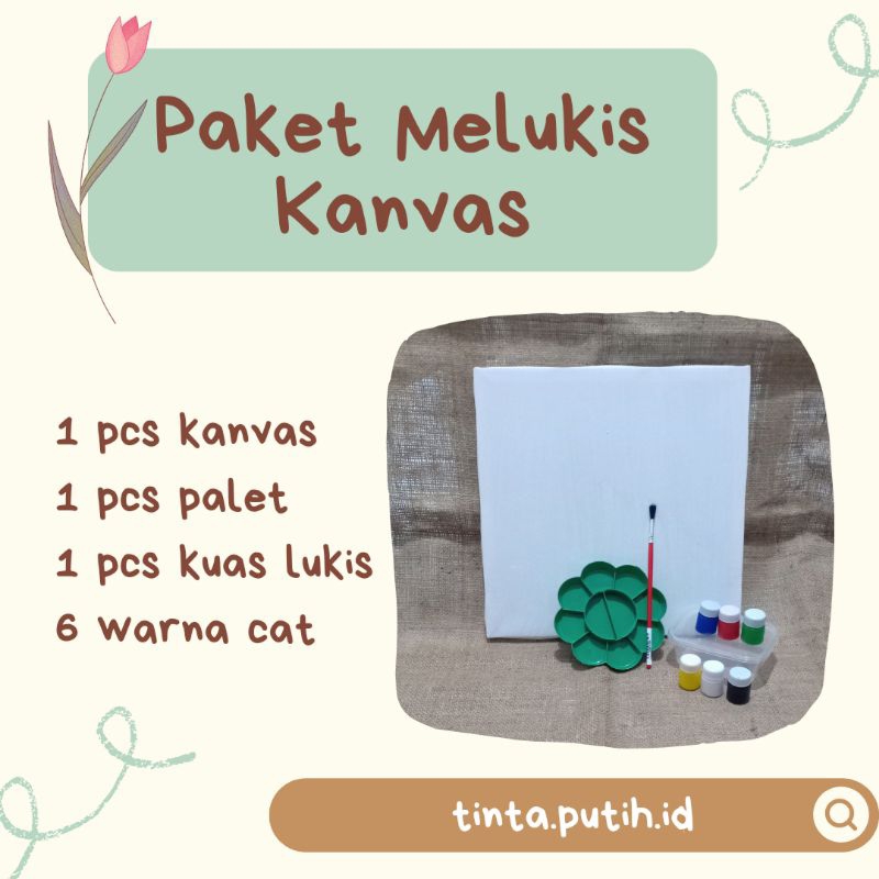 Paket Melukis Kanvas | Canvas Painting Kit | Drawing Kit |  Kanvas Lukis