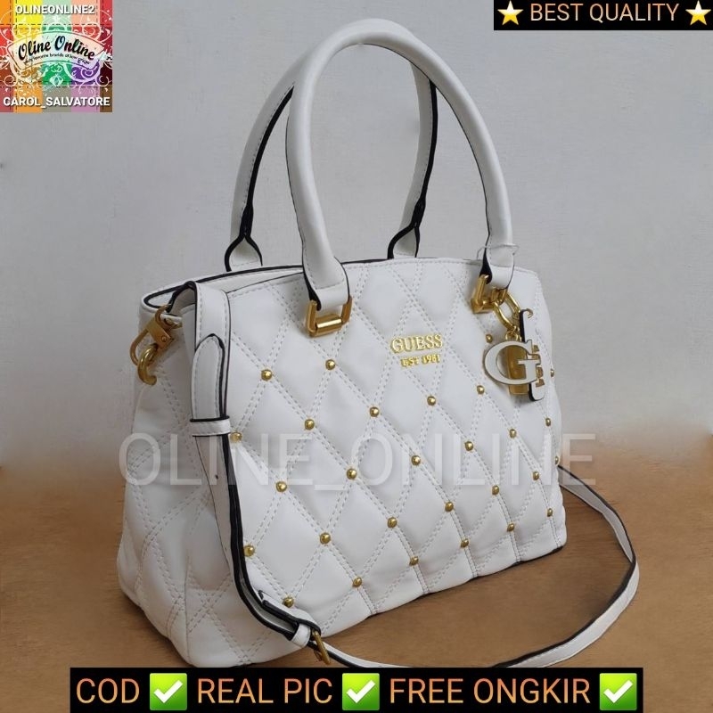 tas triana satchel office bag women studded manik manik paku quilted sage green crystal blue white beige pink black ready stock tas besar muat banyak roomy 3 sekat 4g tali panjang jinjing gs cirebon indramayu majalengka kuningan losari ciledug sindanglaut