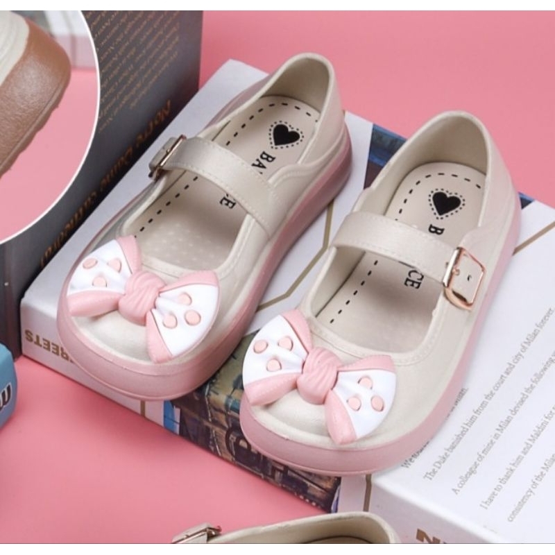 Sepatu Anak Perempuan Pita Polkadot Cantik Sendal Sepatu Tali Anak Cewek Sepatu Import Anak parempuan Balanace Kekinian