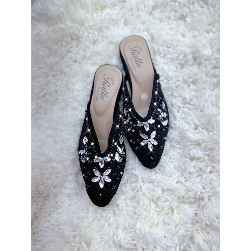 Termurah!!! Heels 3cm Brukat payet mewah maron Angelica / wedding shoes / sepatu pengantin / sepatu tunangan / sepatu seserahan